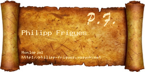 Philipp Frigyes névjegykártya